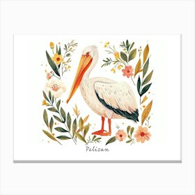 Little Floral Pelican 1 Poster Canvas Print