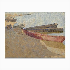 Boats On The Beach Canvas Print