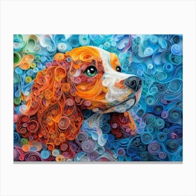 Cocker Spaniel Paper Quilling Dog Portrait II Canvas Print