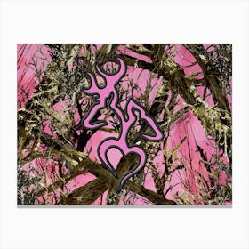 Pink browning deer glitter camo Camouflage Canvas Print