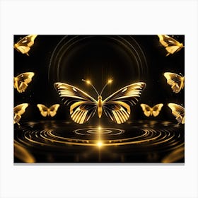 Golden Butterflies 25 Canvas Print
