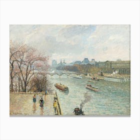 The Louvre, Afternoon, Rainy Weather (1900), Camille Pissarro Canvas Print