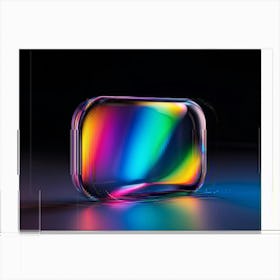 Abstract High Resolution 3d Glass Like Camera Icon Iridescent Light Reflections Casting Vibrant Spe Canvas Print