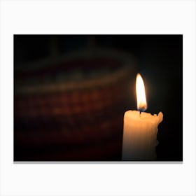 Close Up On A Burning Candle Canvas Print