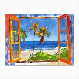 Malibu From The Window View Painting 4 Canvas Print