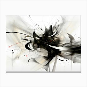 Oscillation Abstract Black And White 5 Canvas Print