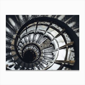 Arc De Triomphe Spiral Staircase Canvas Print