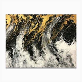 Gold And Black Abstract Painting 4 Canvas Print