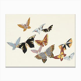 Butterflies In Flight Vintage Wall Art Canvas Print