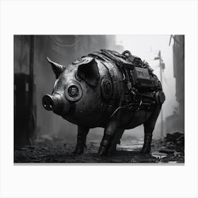 Steampunk Pig Canvas Print