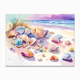 Seashells On The Beach Canvas Print