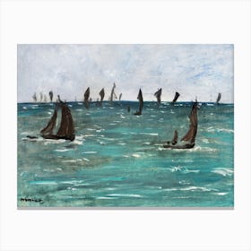 Boats At Berck Sur Mer, Édouard Manet Canvas Print