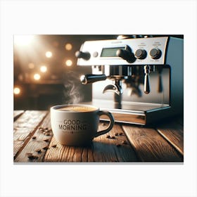 Good Morning coffee mug 3 Canvas Print