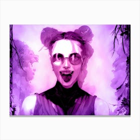 Cool Girl In Purple Canvas Print