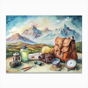 Backpacking In The Mountains Canvas Print