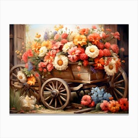 Wagon Full Of Flowers Canvas Print