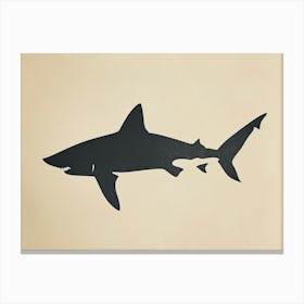 Largetooth Cookiecutter Shark Silhouette 4 Canvas Print