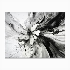 Symbiosis Abstract Black And White 5 Canvas Print