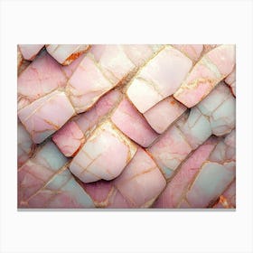 3d Texture Of Light Pink Marble Pattern Canvas Print