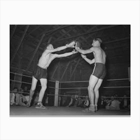 Start Of An Amateur Boxing Match, Rayne, Louisiana By Russell Lee Canvas Print