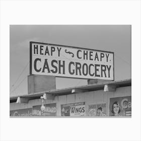 Sign, Quemado, Texas By Russell Lee Canvas Print