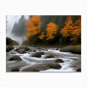 Fall Time Along the Estacada River-1 Canvas Print