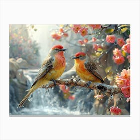 Beautiful Bird on a branch 11 Canvas Print