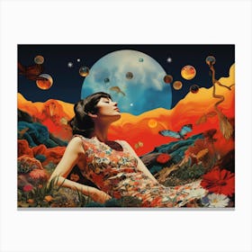 Moon And The Stars Canvas Print