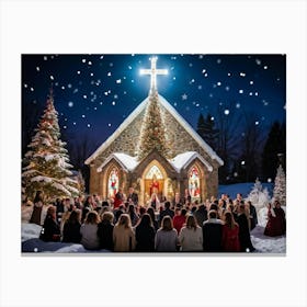 A Traditional Sunday Festival Of Faith Merging Christmas And Resurrection Celebrations Featuring A (3) Canvas Print