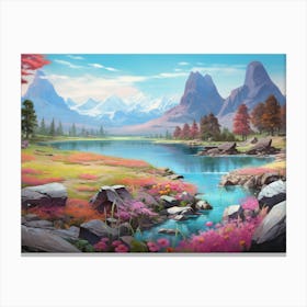 Lake In The Mountains Canvas Print