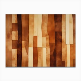 Abstract Image Of A Series Of Vertical Brown Stripes, With A Subtle, Blurred Pattern Overlayed Canvas Print