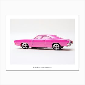 Toy Car 69 Dodge Charger Pink Poster Canvas Print