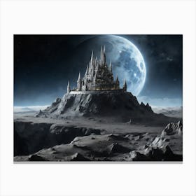 Default Create A Castle On The Moon Seen From A Distance With 0 770a54b1 8bf8 4295 9d9d 72c9cbcae14e 0 Canvas Print