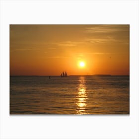 Sunset Sailboats Canvas Print