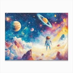 Astronaut In Space Canvas Print