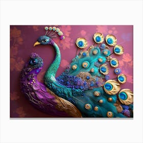 Colorful Peacock 3 Canvas Print