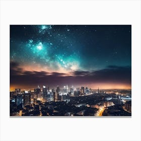 Night Sky Over Shanghai Canvas Print