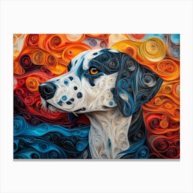 Dalmatian Paper Quilling Dog Portrait II Canvas Print