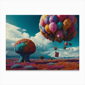 Colorful Balloon In The Sky Canvas Print