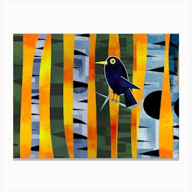 Blackbird in Forest Canvas Print