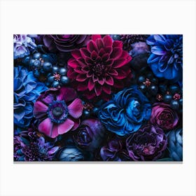 Purple And Blue Flowers Canvas Print