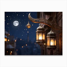 Ramadan Islamic Lanterns at night 3 Canvas Print