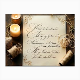 Calligraphic Handwriting Crafting An Elegant Thank You Note Swoops And Curls Of The Letters Intrica (6) Canvas Print