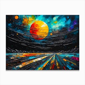 Abstract Painting Vibrant Colors Landscape Canvas Print