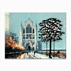 Cathedral In The Snow Canvas Print