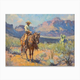 Cowboy In Sonoran Desert Arizona 3 Canvas Print