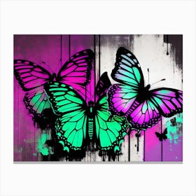 Butterflies On A Wall 1 Canvas Print