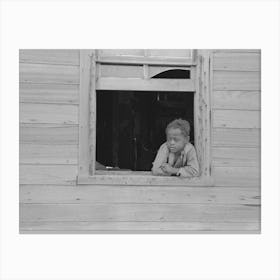 Son Of Sharecropper In Window Of Old Home, Southeast Missouri Farms By Russell Lee Canvas Print
