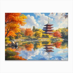 Pagoda In Autumn Foliage Canvas Print