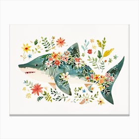 Little Floral Shark 1 Canvas Print